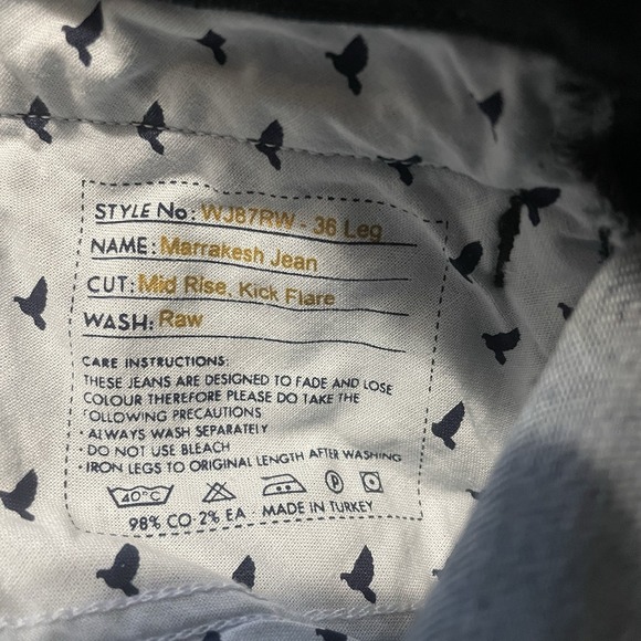 ANTHROPOLOGIE MiH Marrakesh Mid Rise Dark Blue Wash Kick Flare Jeans 28  Boho - Picture 10 of 13